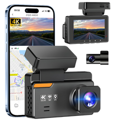 ZIQO A600 4K Dash Cam with WiFi, GPS & HDR | Front 4K + Rear 2K