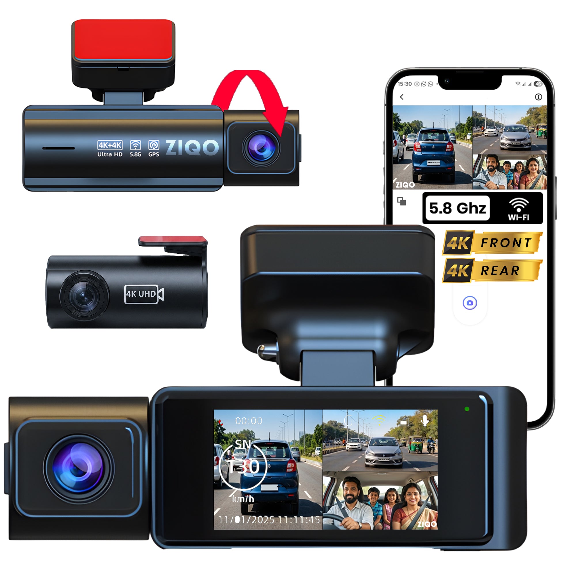 ZIQO Z400 4K+4K Dual Dash Cam