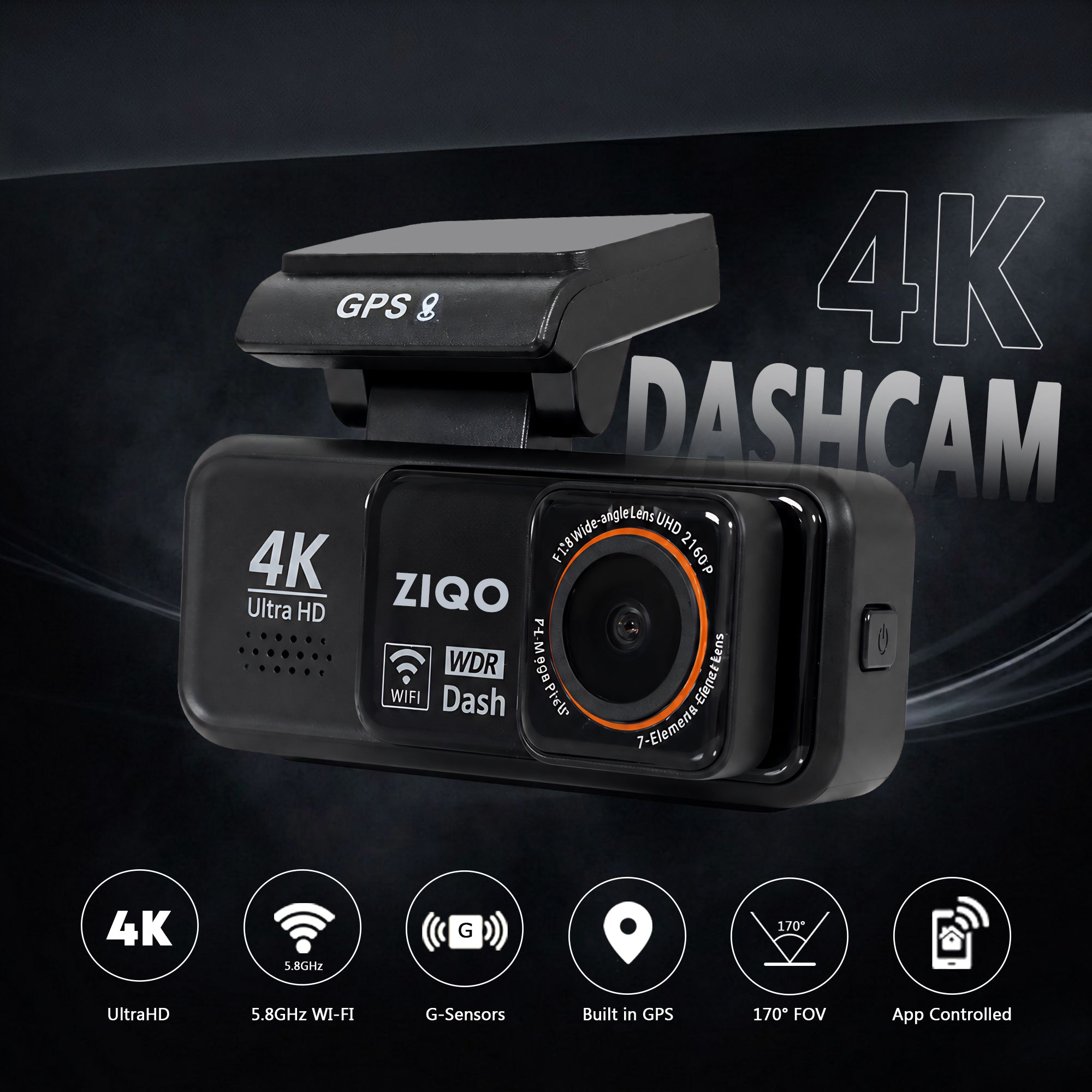 ZIQO A800 4K+2K Dual Dash Cam