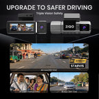 ZIQO T300 3-Channel 4K+2K+2K Starvis Dash Cam