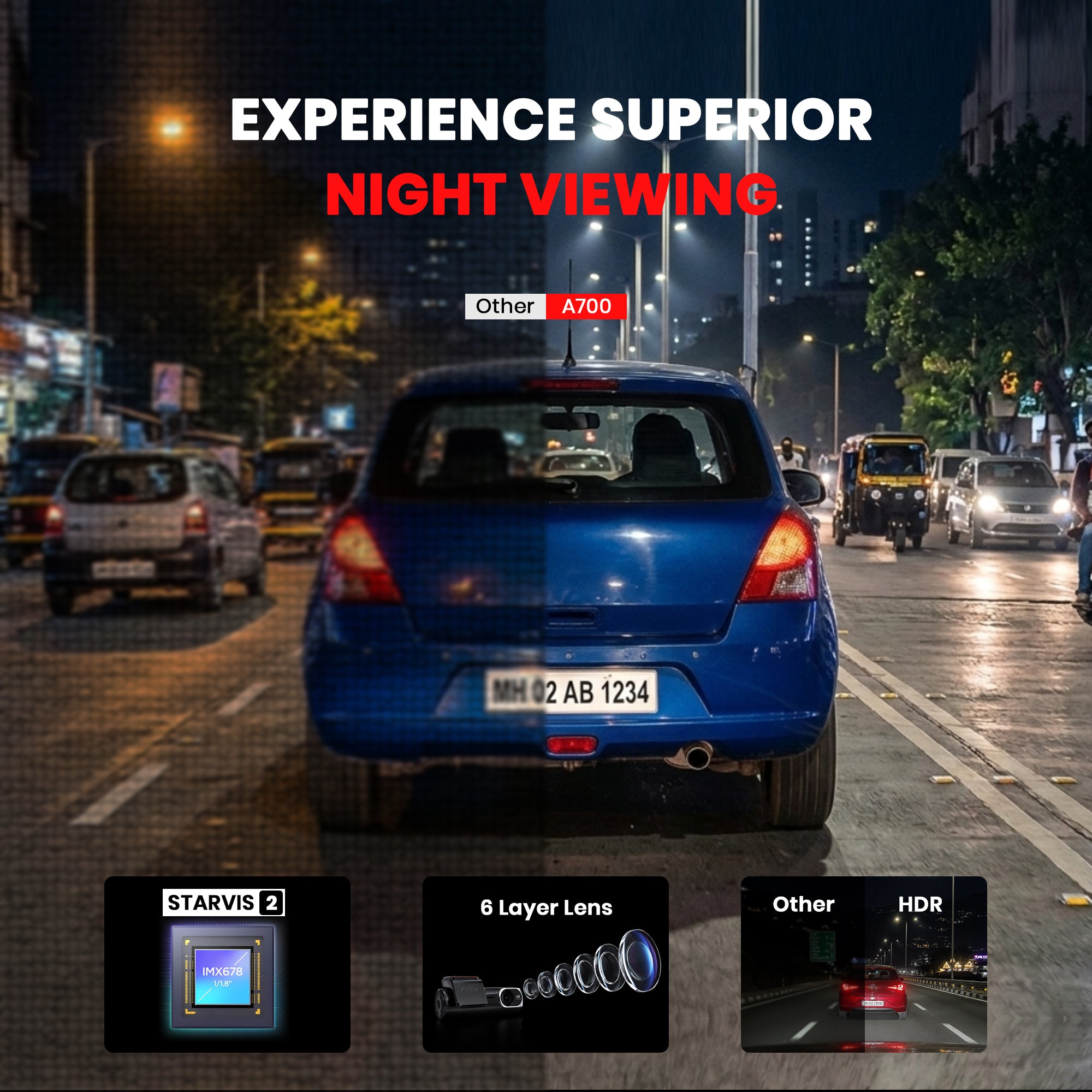 ZIQO A700 4K+2K Dual STARVIS Dash Cam