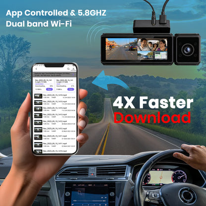 ZIQO T300 3 Channel Dashcam | 4K Front + 2K Rear + 2K Cabin with Sony STARVIS & GPS