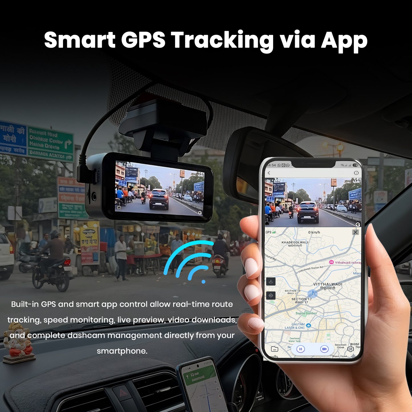 ZIQO A800 Premium Dual 4K Dashcam | Front 4K + Rear 2K with GPS & Dual Band Wi-Fi