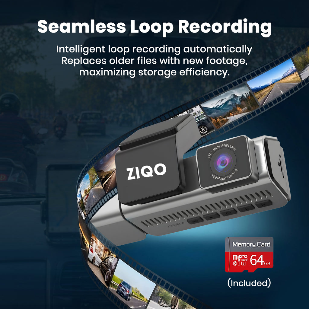 ZIQO T300 3-Channel 4K+2K+2K Starvis Dash Cam