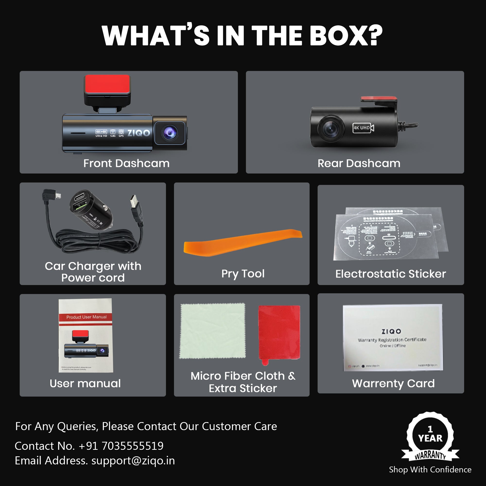 ZIQO Z400 4K+4K Dual Dash Cam