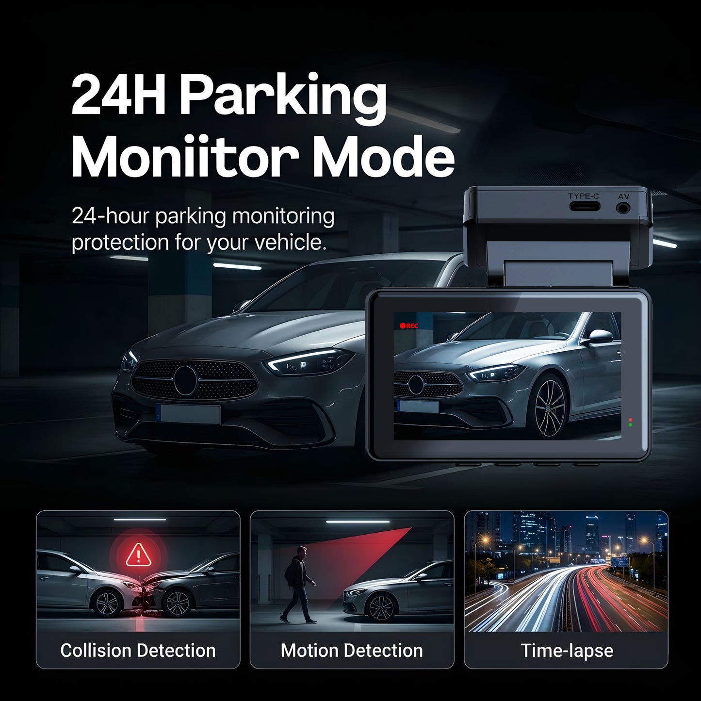 ZIQO A600 4K Dash Cam with WiFi, GPS & HDR | Front 4K + Rear 2K