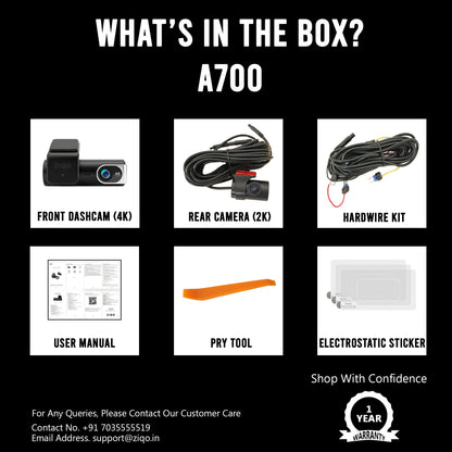 ZIQO A700 Dual STARVIS Dash Cam - 4K+2K